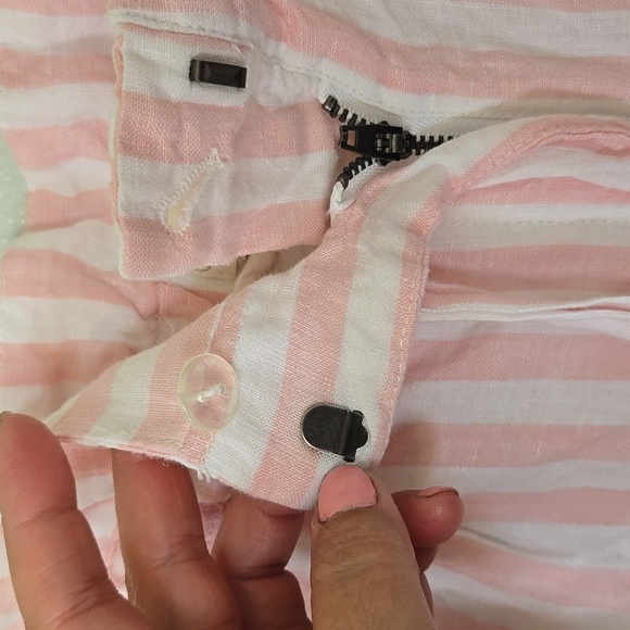 Cynthia Rowley Pink Striped Linen Shorts Size Small - Picture 4 of 5